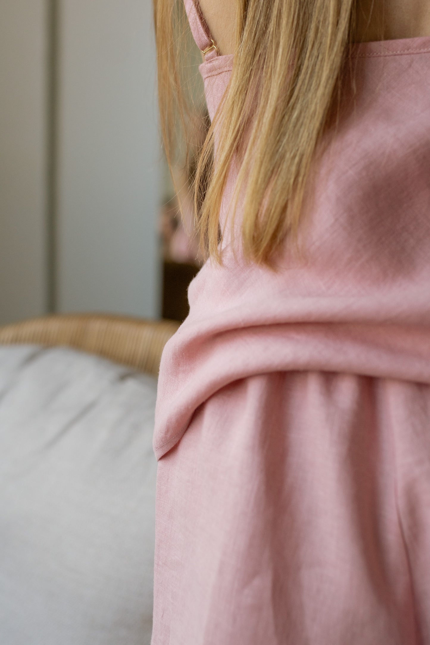 OLIVIA LINEN PYJAMA SET - BLUSH PINK