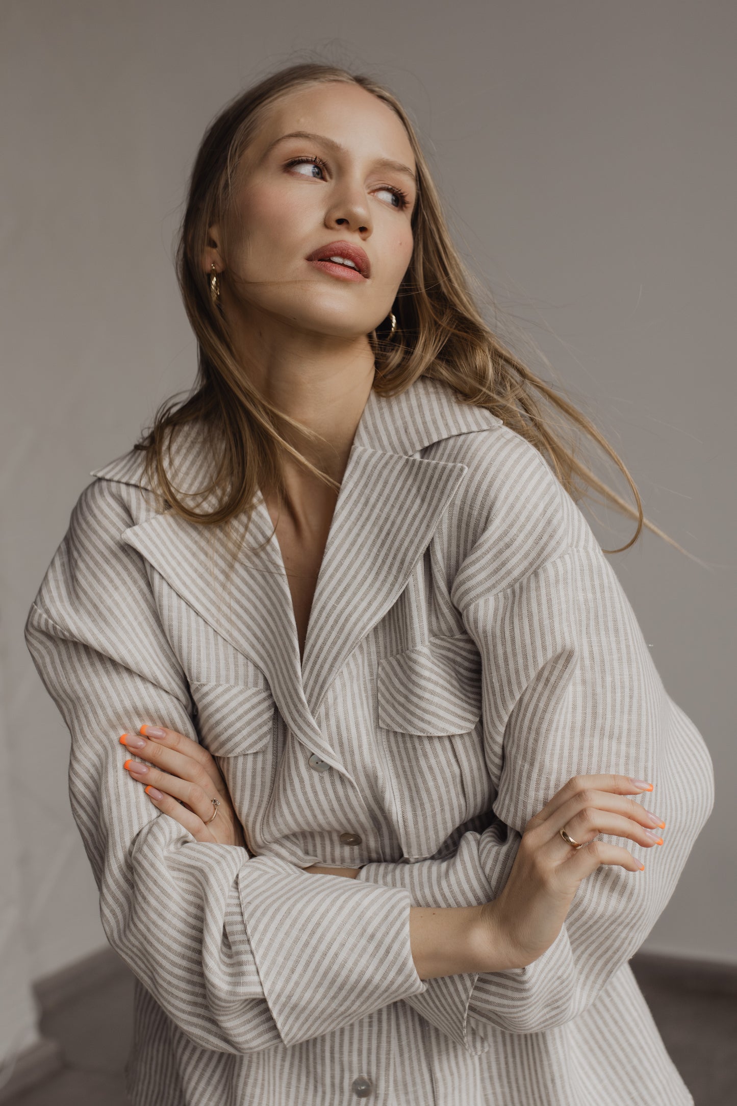 GABRIELLE PRINT LINEN SET - STRIPE