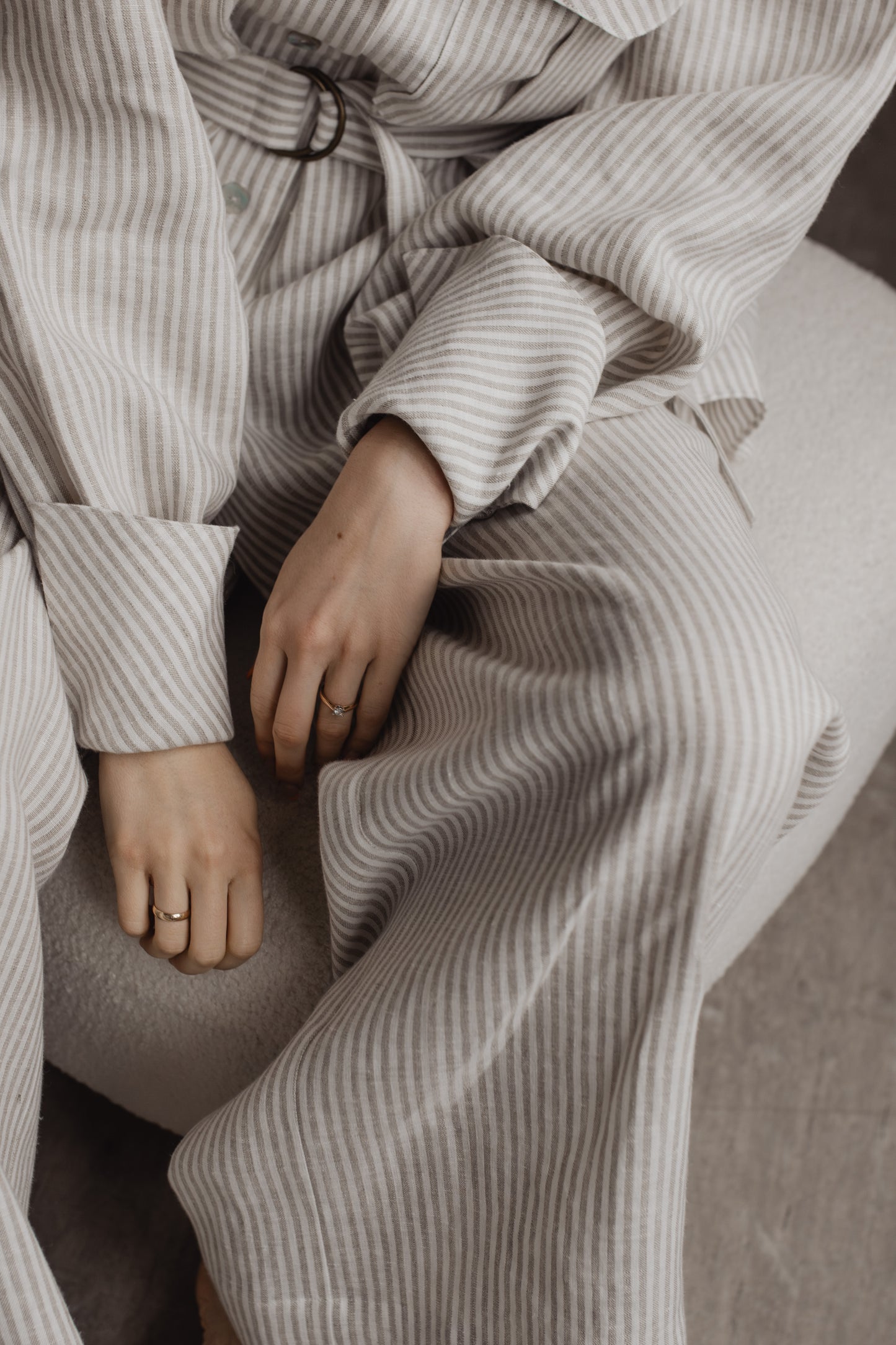 GABRIELLE PRINT LINEN SET - STRIPE