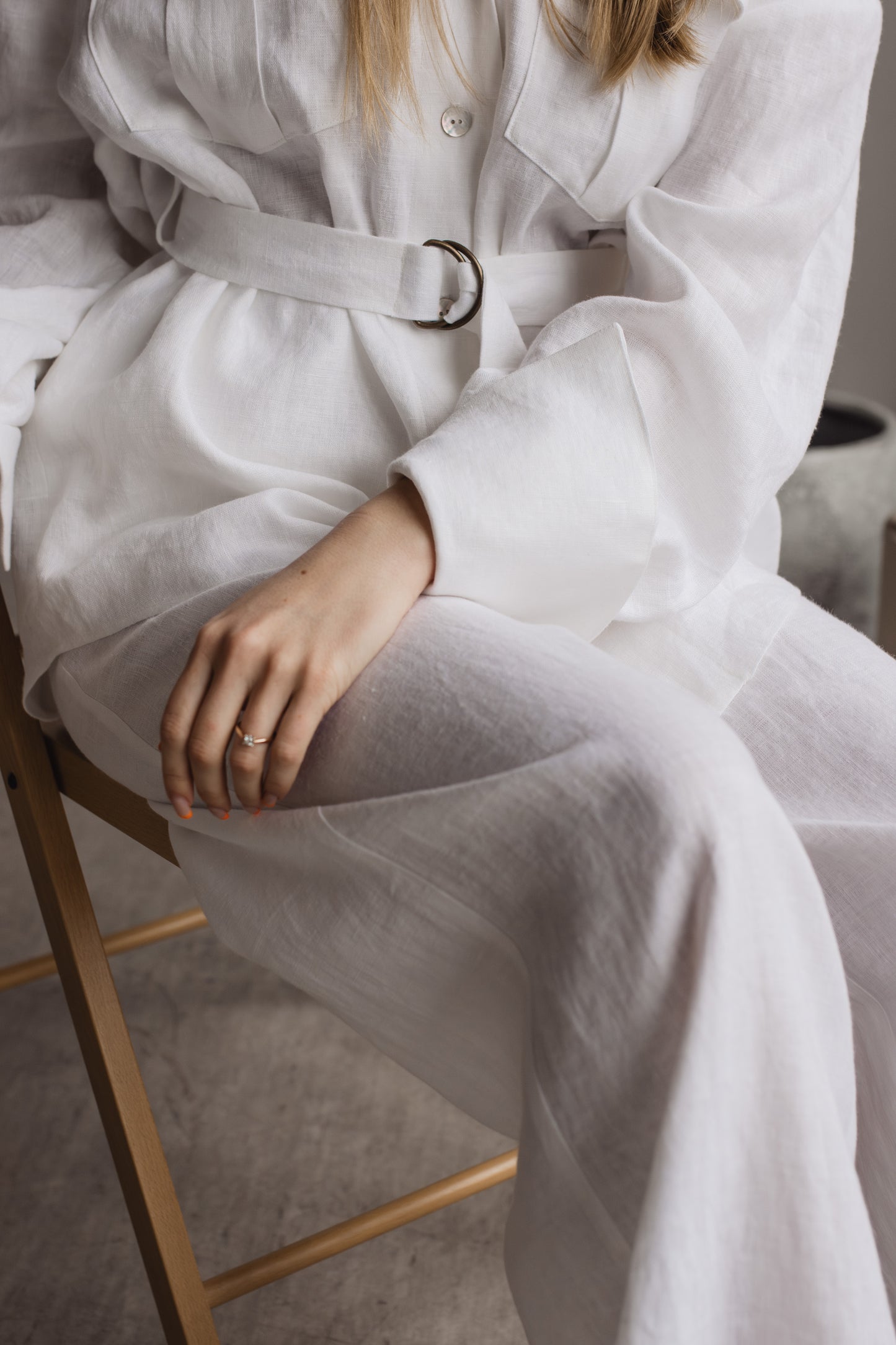 MIA WIDE LEG LINEN PANTS - IVORY