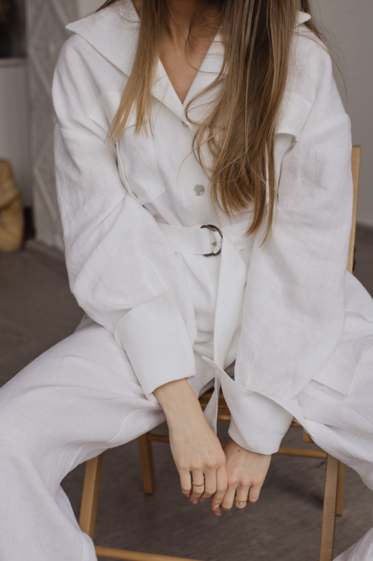 GABRIELLE LINEN SET - IVORY
