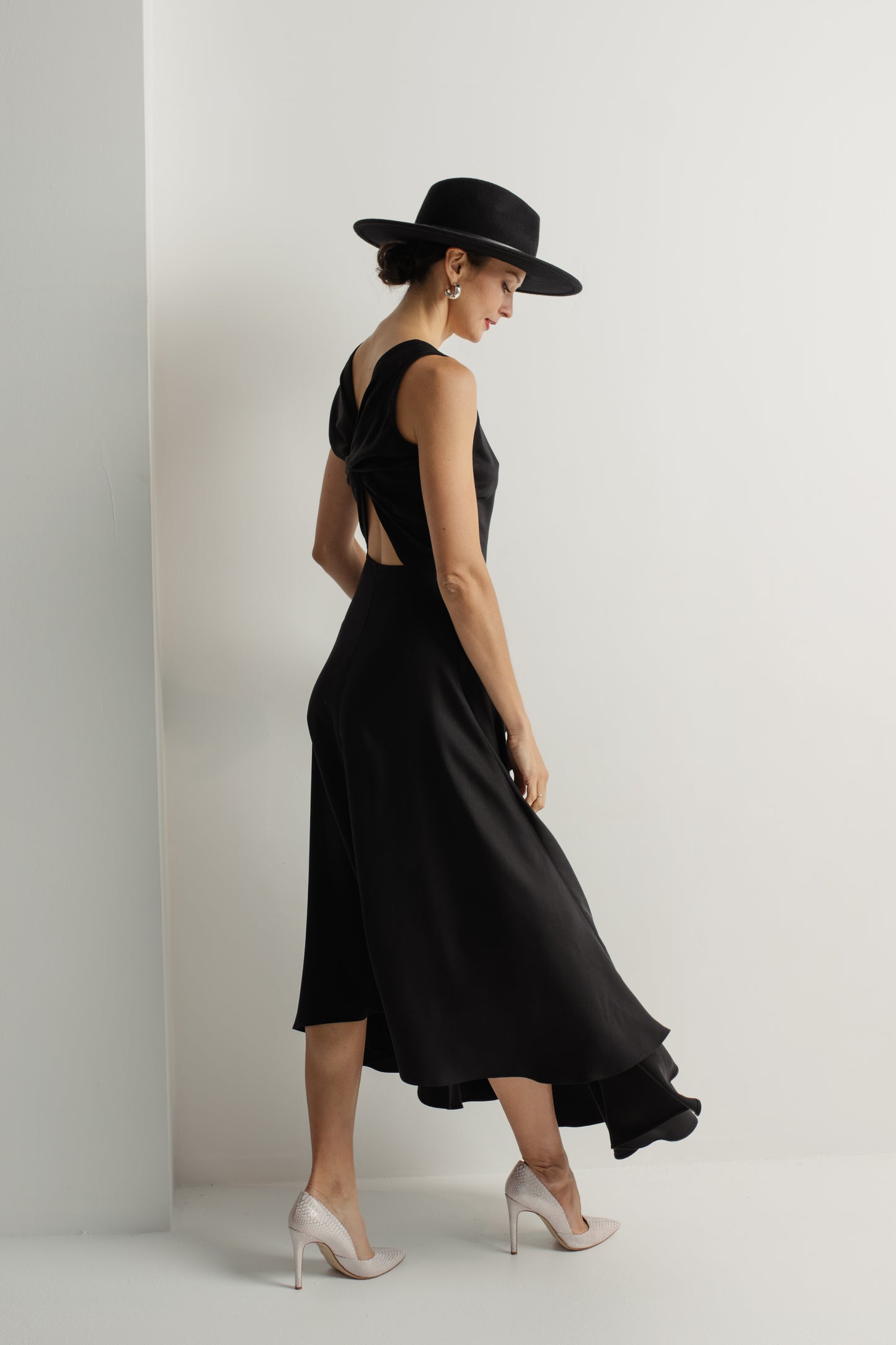 ASPEN ASYMMETRIC TENCEL™ MAXI DRESS - BLACK