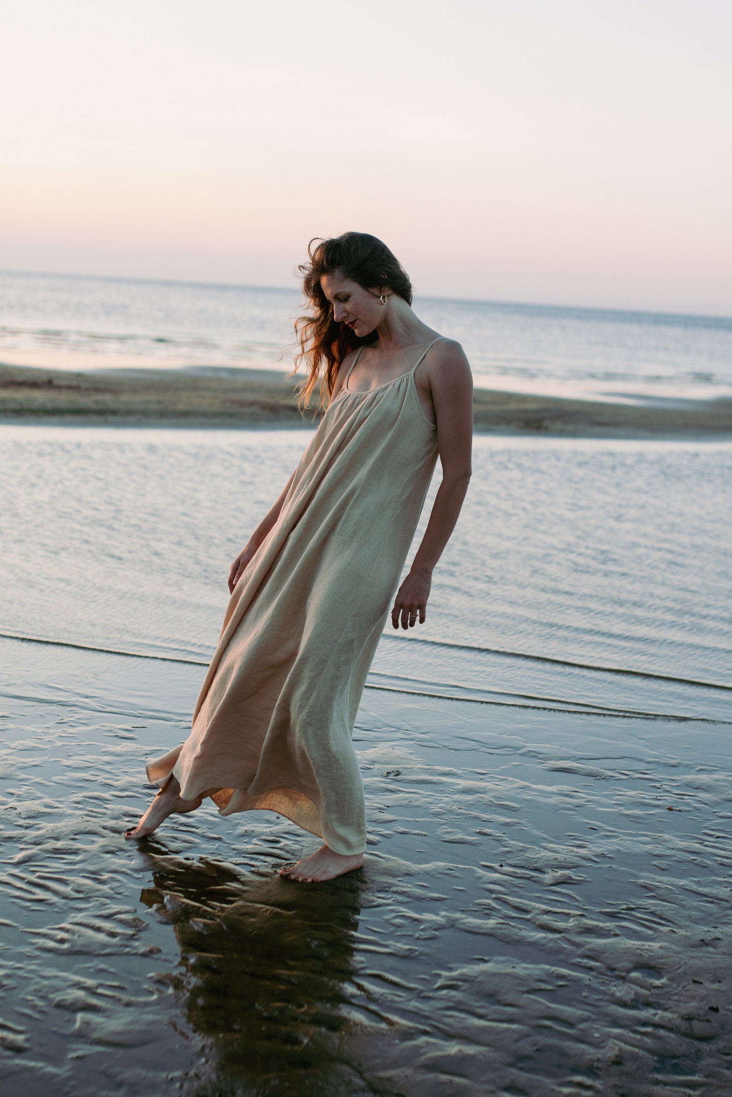 MATILDA LINEN MAXI DRESS SAND