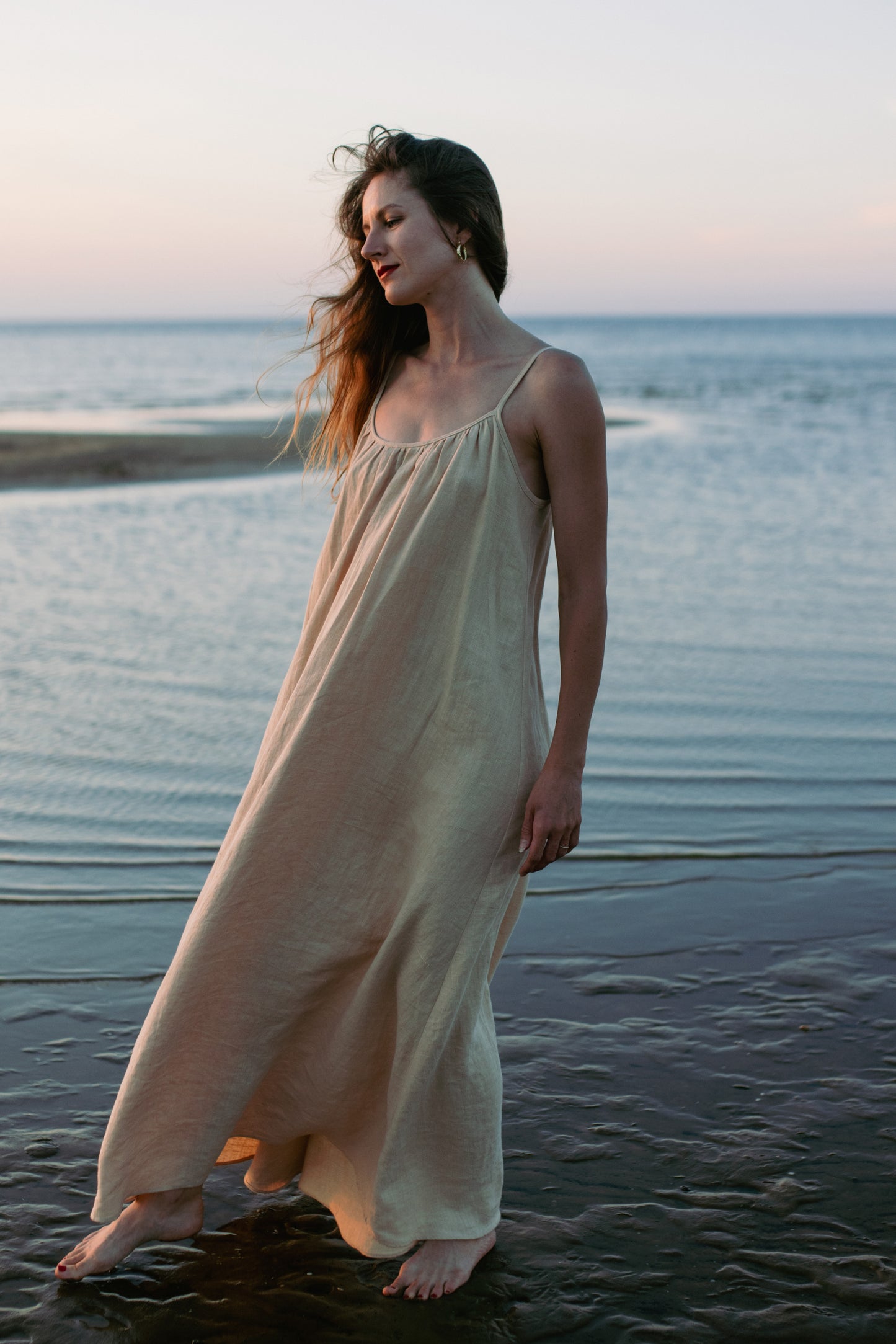 MATILDA LINEN MAXI DRESS SAND