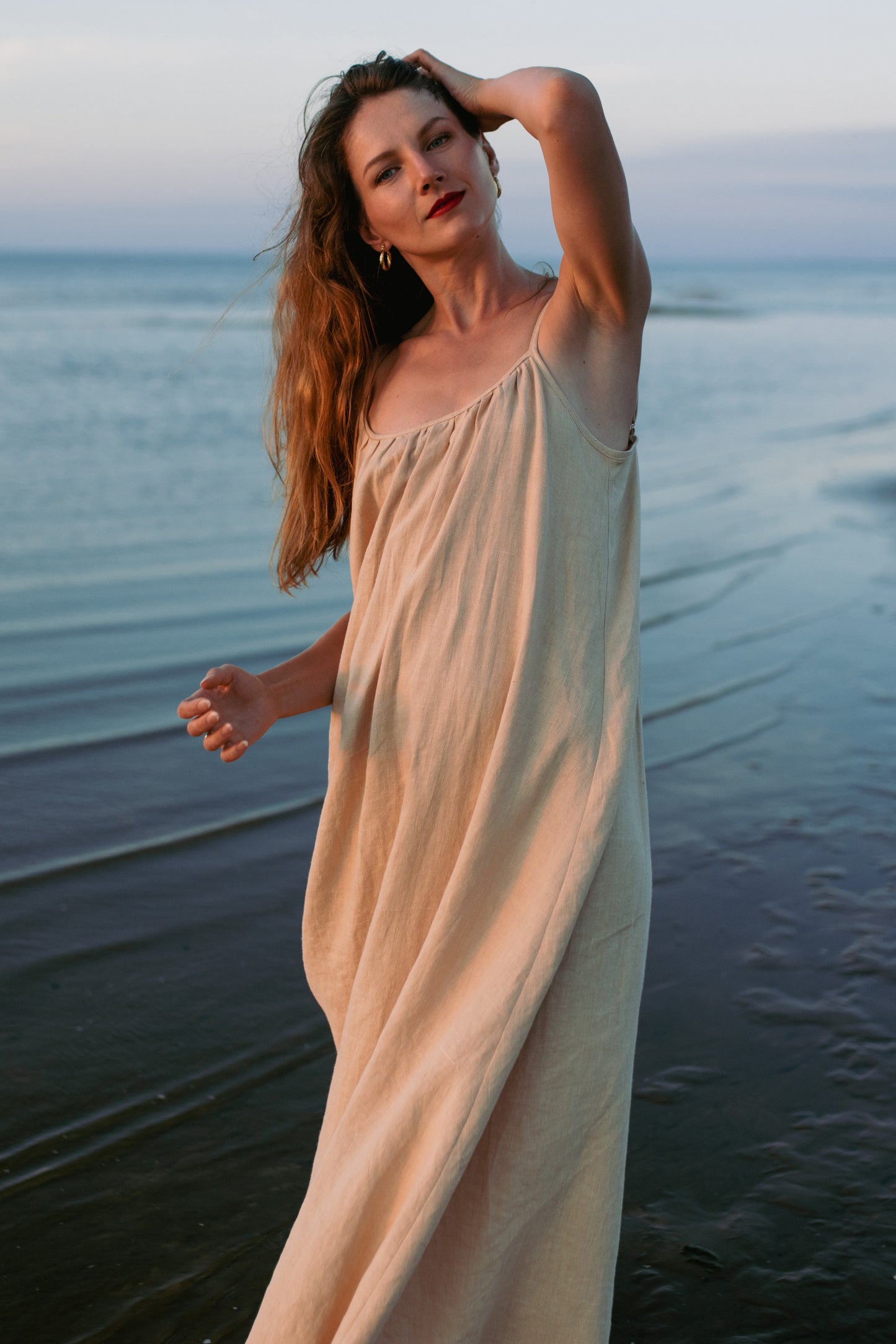 MATILDA LINEN MAXI DRESS SAND