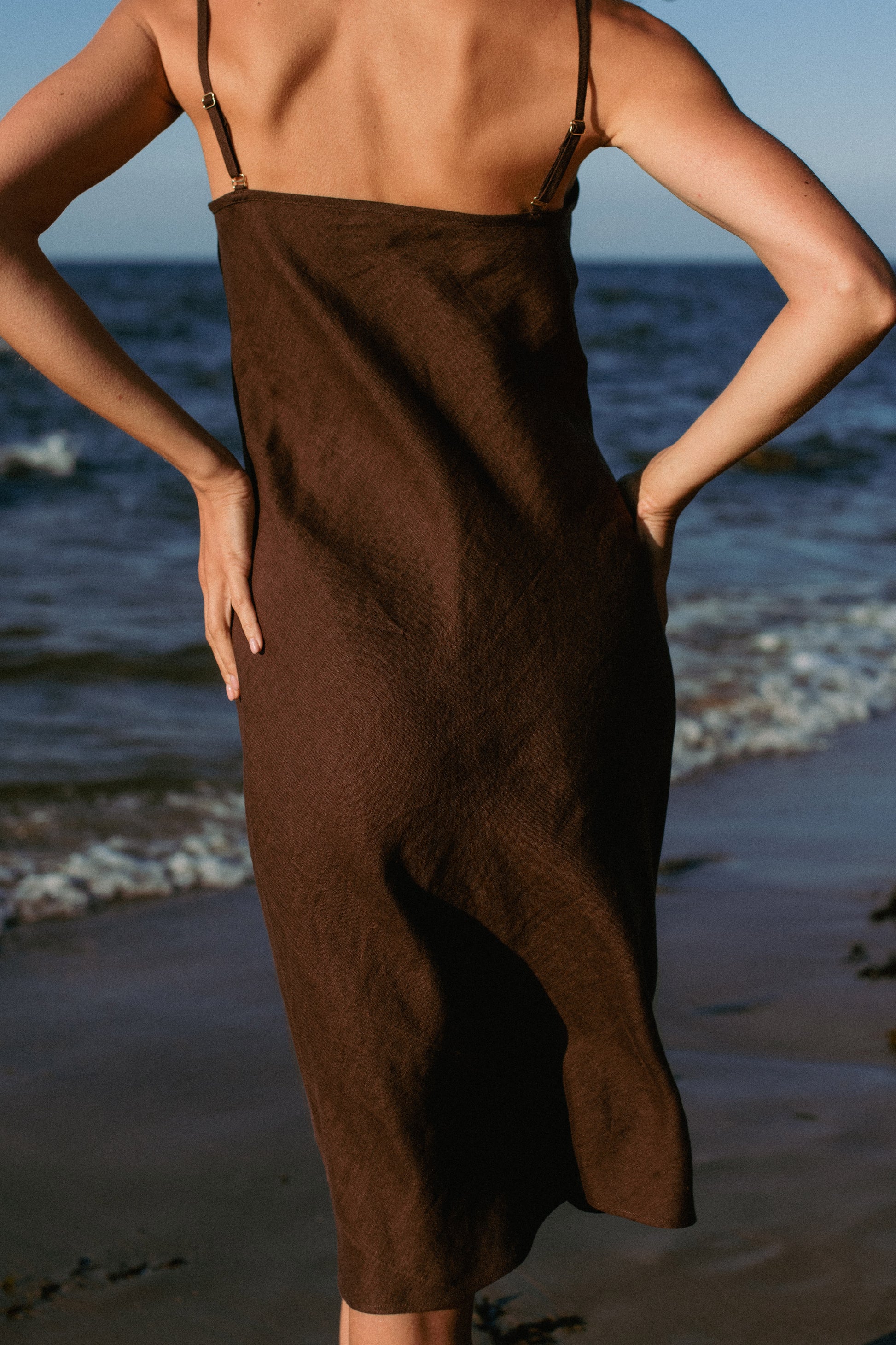 Angelina linen slip dress