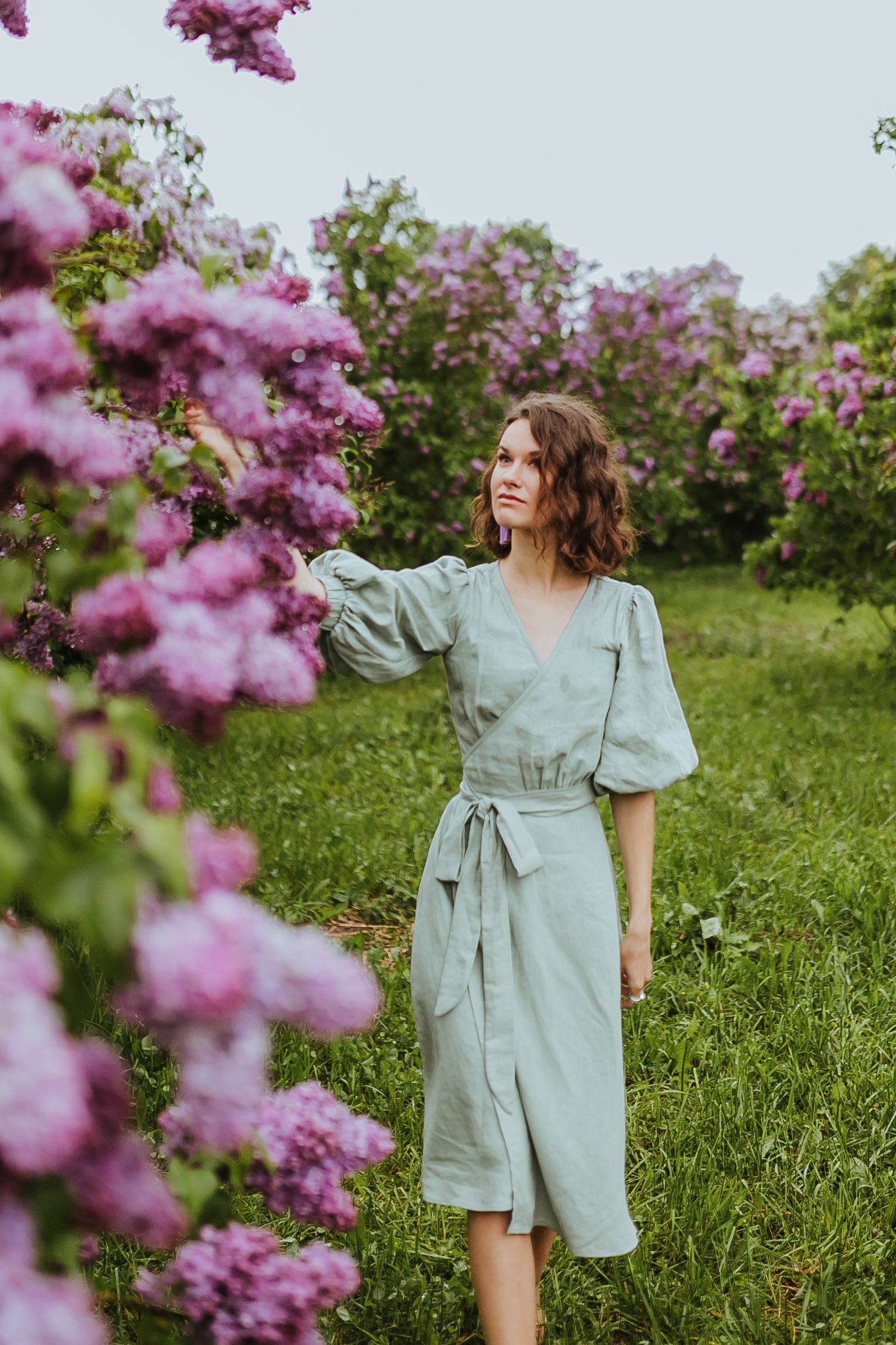 Mint green best sale linen dress