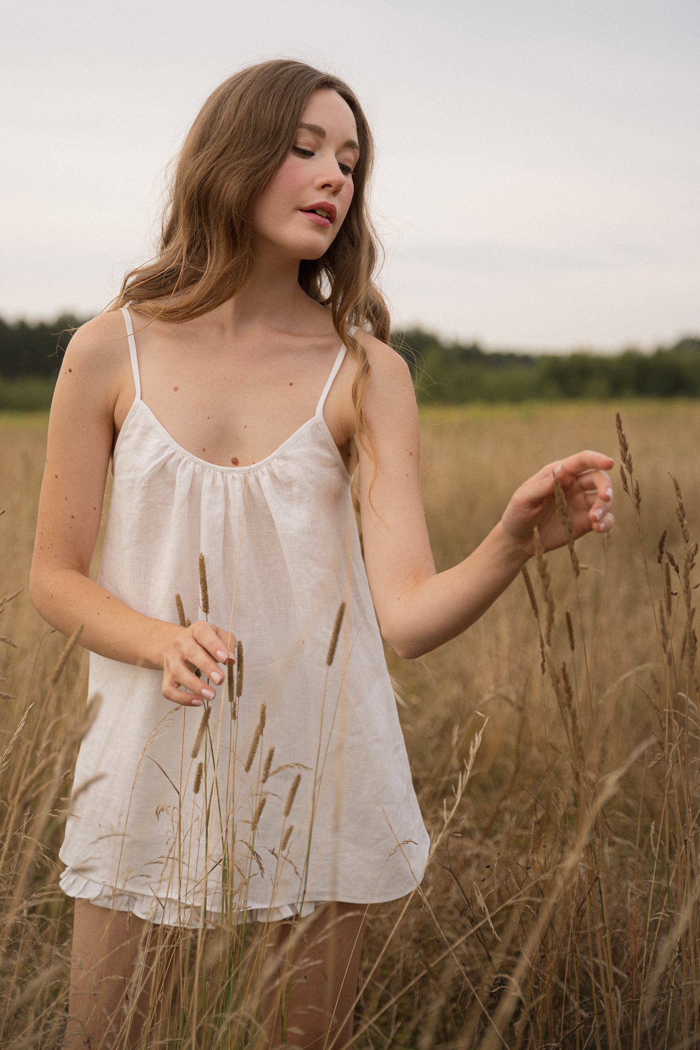 Luna ivory linen pyjama shorts set